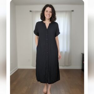 Bristol Black Button Down Maxi Dress Size 12